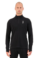 Cascade Merino Flex 1/4 Zip (Black) - Skiundertrøje fra Mons Royale - Hos Snowdays.dk