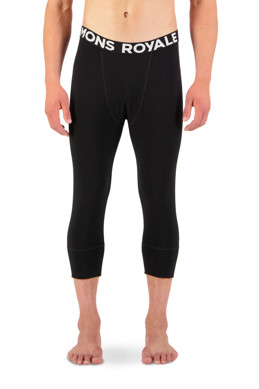 Cascade Merino Flex 200 3/4 Legging (Black) - Skiunderbukser halve lavet i merinould - fra Mons Royale - hos Snowdays.dk