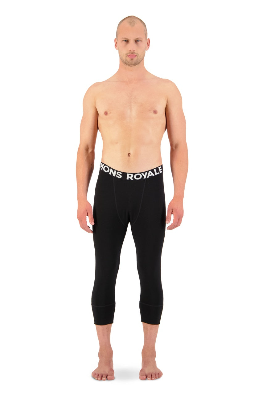 Cascade Merino Flex 200 3/4 Legging (Black) - Skiunderbukser halve lavet i merinould - fra Mons Royale - hos Snowdays.dk